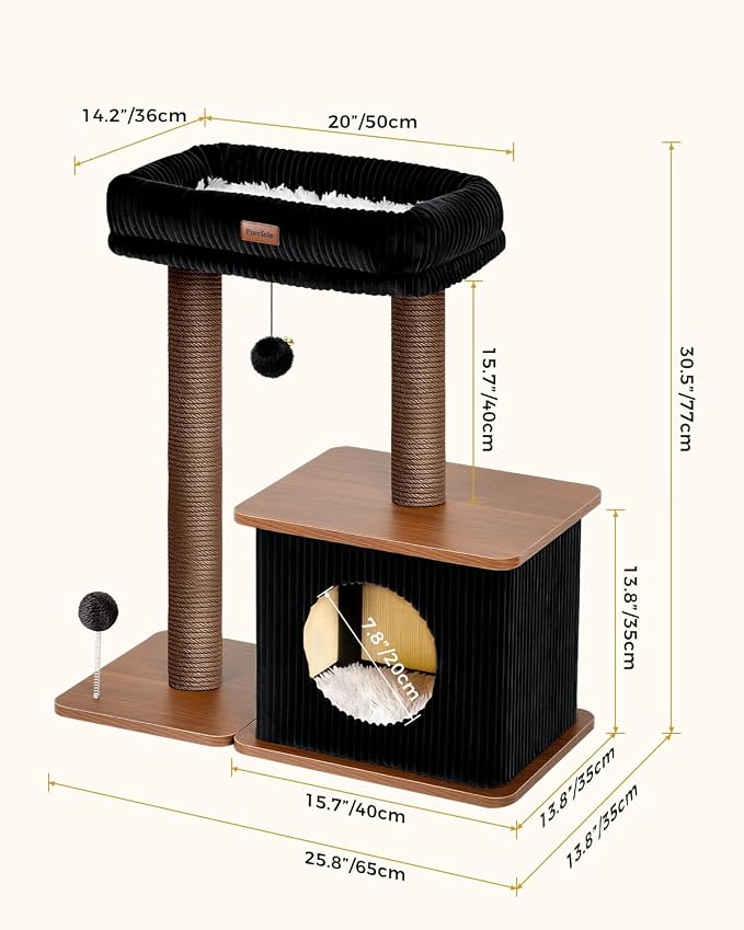 Modern Cat Tree for Indoor Cats, Nordic Loft Style, Wooden Cat Tower - Image 3