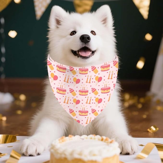 Birthday Dog Bandanas, Double Side Reversible Large Pet Bandanas, Adjustable - Image 3