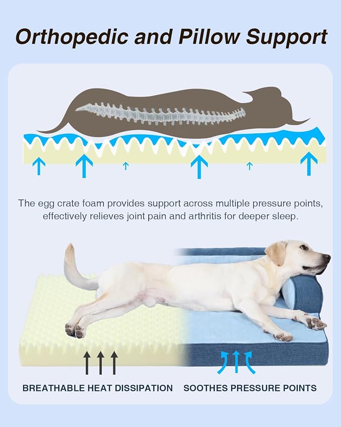 KSIIA Washable Dog Bed XL Senior Dog, Orthopedic Warm Soft Pet Sofa Waterproof - Image 2