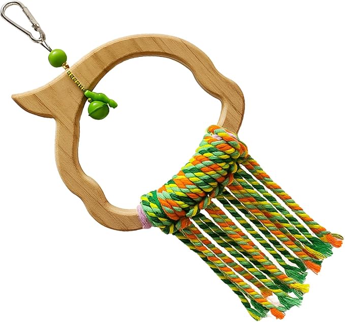 Bird Swing for Parrots – Extra Strong Natural Wood and Rope Hanging Toy for - Image 6