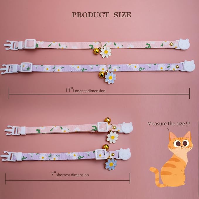 2 Pack Cotton Breakaway Cat Collars - Image 2