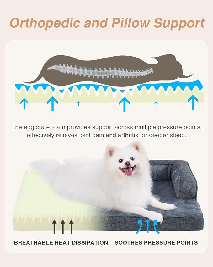 KSIIA Washable Dog Bed Medium Size Senior Dog, Orthopedic Warm Soft Pet Sofa - Image 2