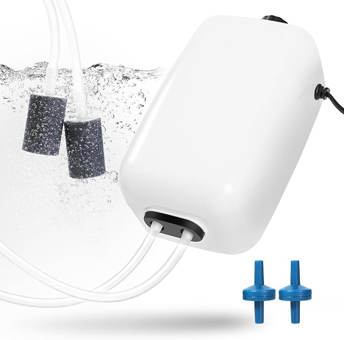 AQUANEAT Aquarium Air Pump for 20-210 Gallon Tank, Fish Air Bubbler, Hydroponic by Aquaneat