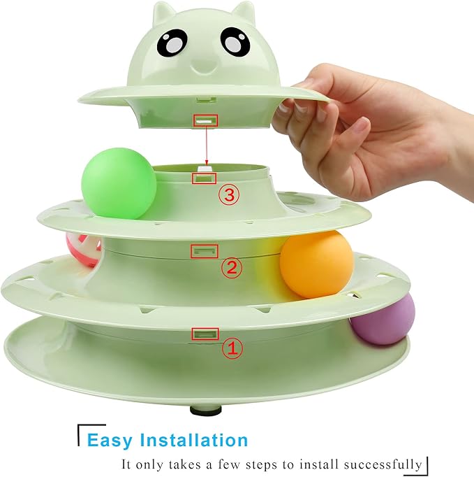 UPSKY Cat Toy Roller 3-Level Turntable Cat Toy Balls - Image 3