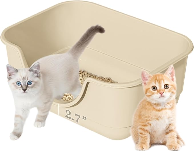 Low Entry Small Litter Box for Kittens, Kitty Plastic Litter Boxes, Open Top by Unknown
