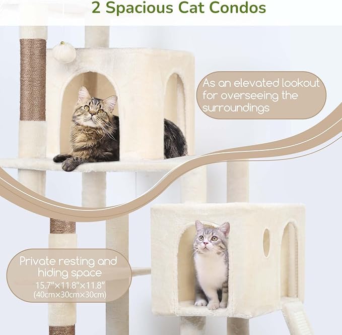 Globlazer Heavy Duty Cat Tree Tower, 70inch Sturdy Cat Tree - Image 2