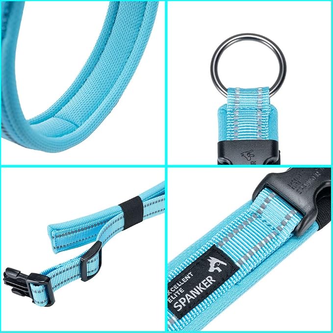 EXCELLENT ELITE SPANKER Reflective Dog Collar Classic Soft Padded Breathable - Image 4