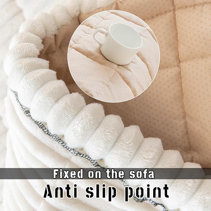 Sofa Cover Fuzzy Couch Cover for Pet, Couch Covers for Dogs Washable Non-Slip - Image 4