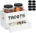 Dog Treat Jar for Countertop, 9.8 * 5.1 * 6'' 2 Layer Dog Treat Container by TOWEBOORY