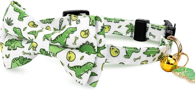 2 Pack Cotton Cat Collar with Bow Tie and Bell - Image 3