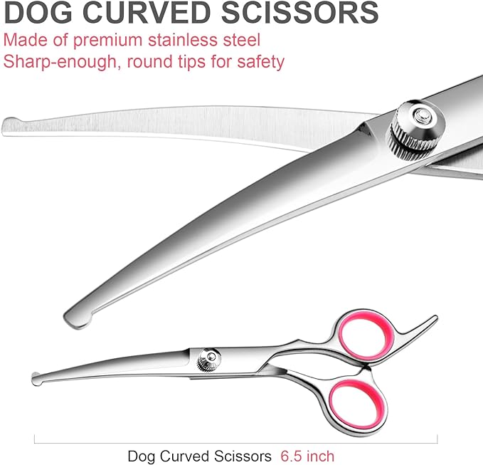 Dog Grooming Scissors with Safety Round Tips Stainless Steel Professional Dog - Image 3