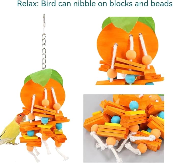 Natural Wood Parrot Toys Set of 6 Pieces - Image 7