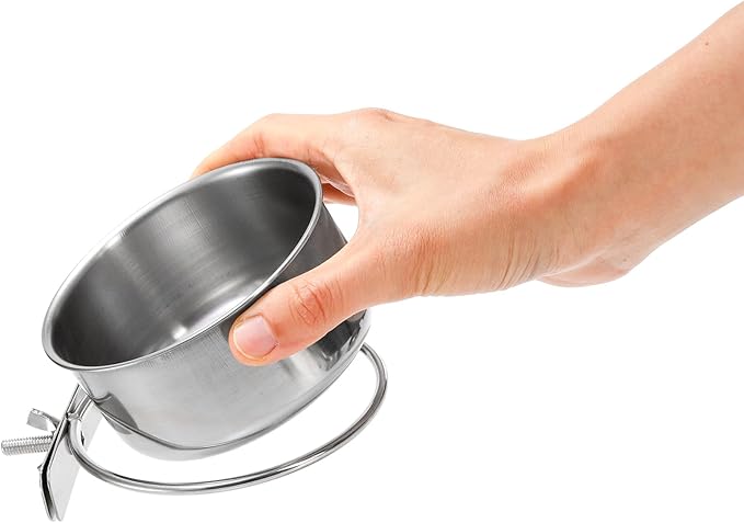 Okllen 4 Pack Bird Feeding Dish Cups, Detachable Stainless Steel Bird Food Bowls - Image 4