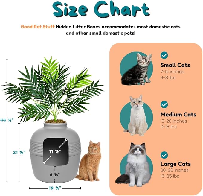 Good Pet Stuff Hidden Litter Box Planter, Decorative Cat Litter Enclosure - Image 6