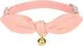 Bunny Ear Cat Collar with Bell and Bow Tie, Breakaway Cute Bowtie Kitten Collars by YUDOTE