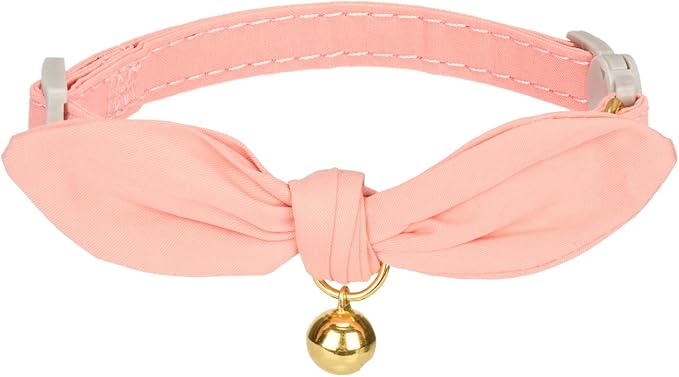 Bunny Ear Cat Collar with Bell and Bow Tie, Breakaway Cute Bowtie Kitten Collars by YUDOTE