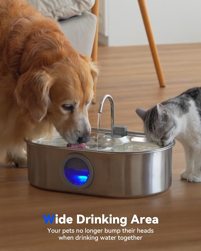 3.4Gal Dog Water Fountain for Large Dogs, 13L Stainless Steel Large Pet Fountain - Image 3