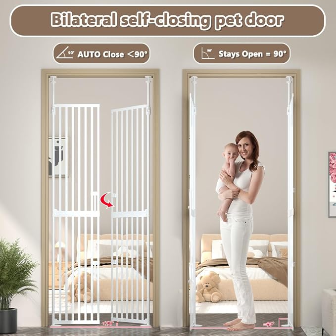 71" High Extra Tall Cat Gate, 34-36 Inch Tall Pet Gates, Auto Close Kitten - Image 4