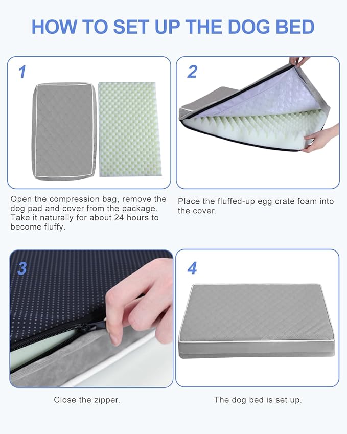 KSIIA Orthopedic Dog Bed for Crate Large Dog Bed - Image 8