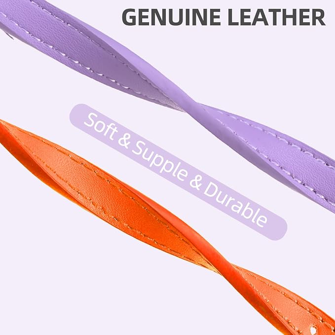 PUPTECK 2 PCS Soft Genuine Leather Cat Kitten Collar - Image 4