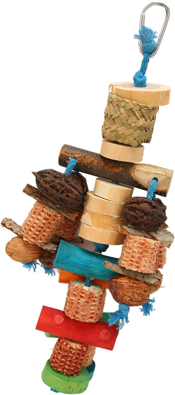 Parrot Chew Toy, Corn Cob and Nut, Non Edible Coloring, Beak Health, Foraging - Image 2