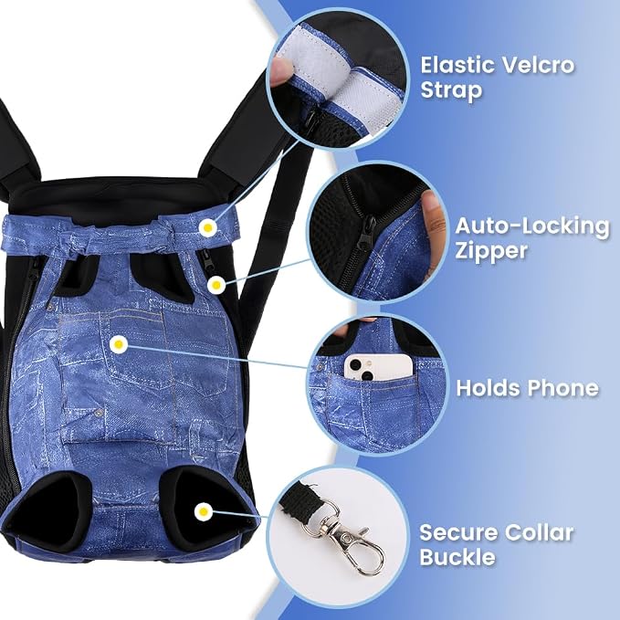 Dog Backpack Carrier, Front Pocket - Image 5