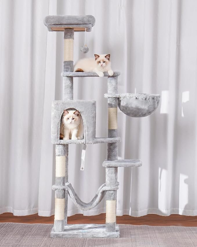 Hey-brother Cat Tree with Large Hammock, Cat Condo with Sisal-Covered - Image 6