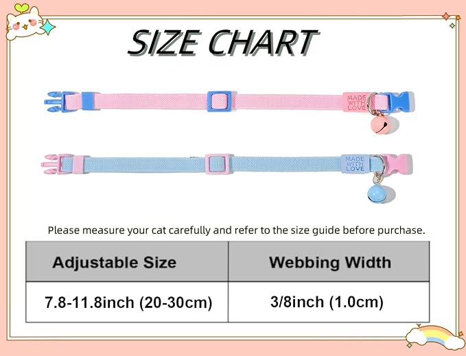 Elastic Cat Collar 2 Pack of Safety Quick Release Cat Collars - Image 8