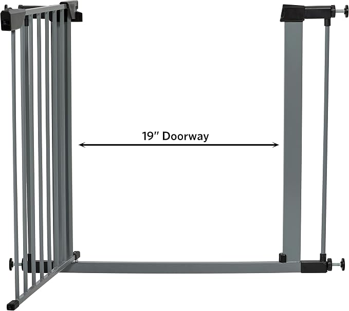 MidWest Homes for Pets 29-Inch High Walk-thru Pressure Mounted Gray Steel Dog - Image 9