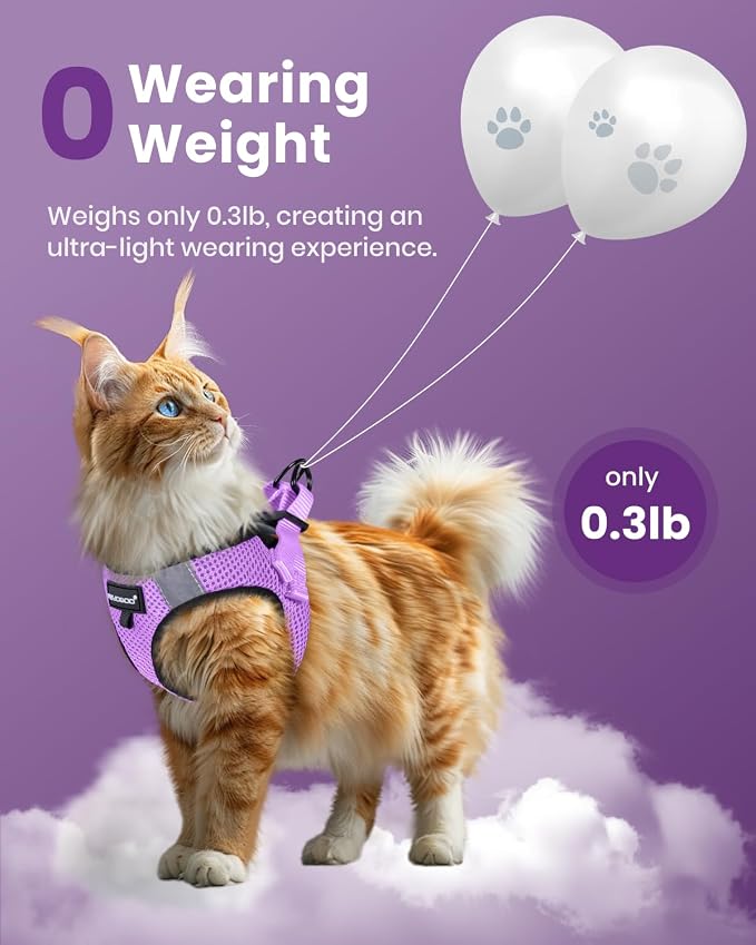 FAYOGOO Cat Harness and Leash Set | Upgrade Step-in Escape Proof Harness | - Image 4
