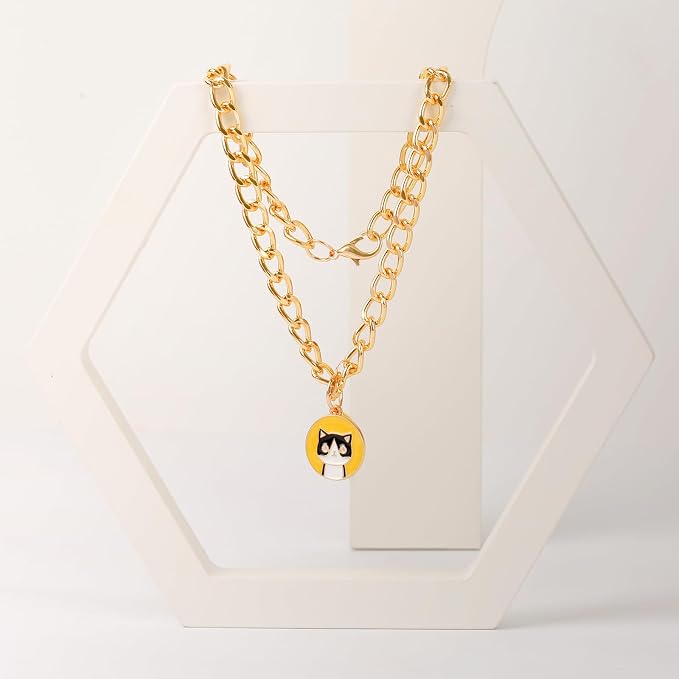 HOWWFALY Dog Collar and Cat Chain Necklace Stainless Steel Adjustable 18K Gold - Image 7