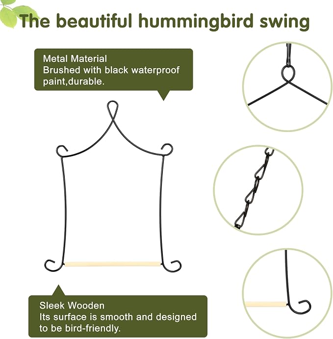 4PK Metal Frame Hummingbird Swings and Perches - Image 7