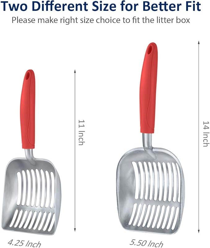 WePet Cat Litter Scoop, Aluminum Alloy Sifter, Kitty Metal Scooper, Deep Shovel - Image 3