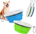 Pawaboo Silicone Collapsible Dog Bowls 2 Pack, 5.1 x 3.5 x 2.1 in, Lid Included by Pawaboo