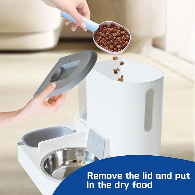 Automatic Cat Food and Water Dispenser Set 2 in 1, All-in-One Gravity Pet Feeder - Image 8