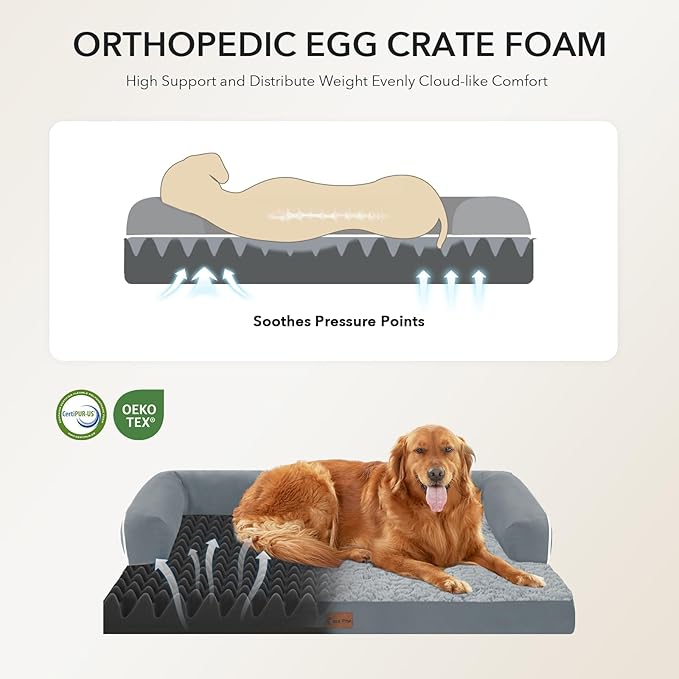 Orthopedic XXL Dog Beds, Waterproof Egg Crate Foam Big Pet Bed - Image 2