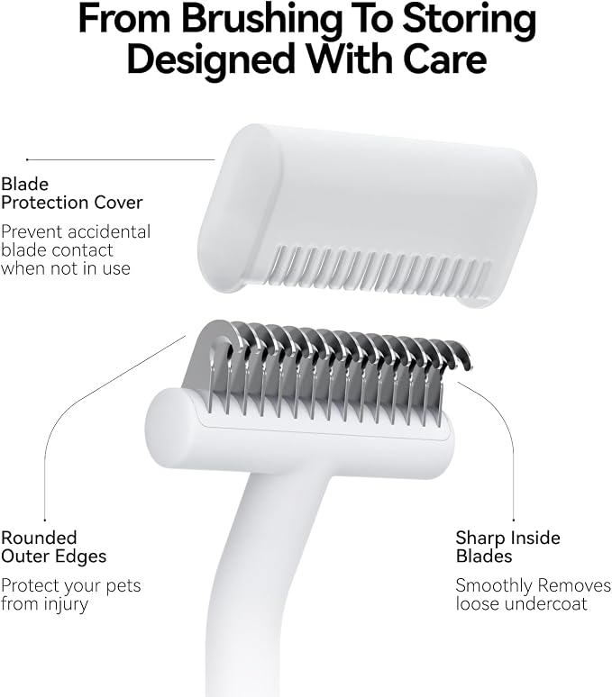 aumuca Undercoat Rake for Cats & Small/Medium Dogs – Deshedding Brush & - Image 8