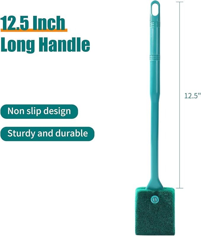 AQUANEAT Fish Tank Cleaning Tools, Aquarium Double Sided Sponge Brush, Algae - Image 2