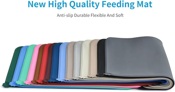 AUDWUD Silicone Waterproof Dog Cat Pet Feeding Mats, Anti-Slip Pet Bowl Mats - Image 6