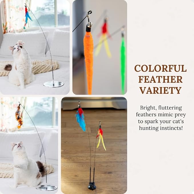 Suction Cup Cat Toys for Indoor Cats Interactive Suction Cup Cat Wand Toy - Image 5