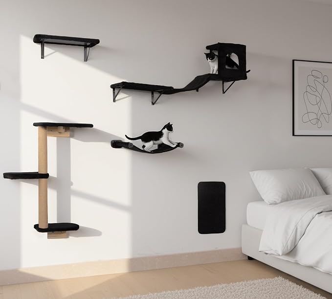 Wall Mounted Cat Furniture Combo of 5, 5 in 1 Cat Shelves - Image 8