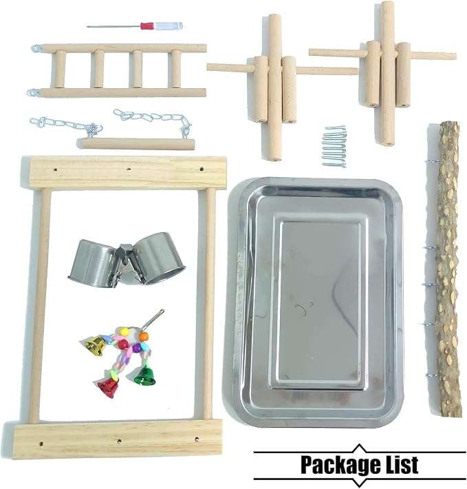 PINVNBY Bird Playground Parrot Playstand Birds Play Stand Wood Exercise Perch - Image 2