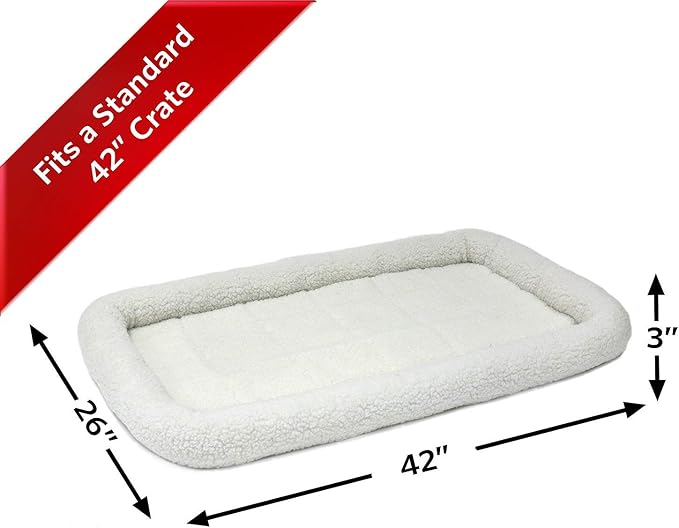 MidWest Homes for Pets QuietTime Dog Bed – White Fleece Bolster, Ultra-Soft and - Image 2