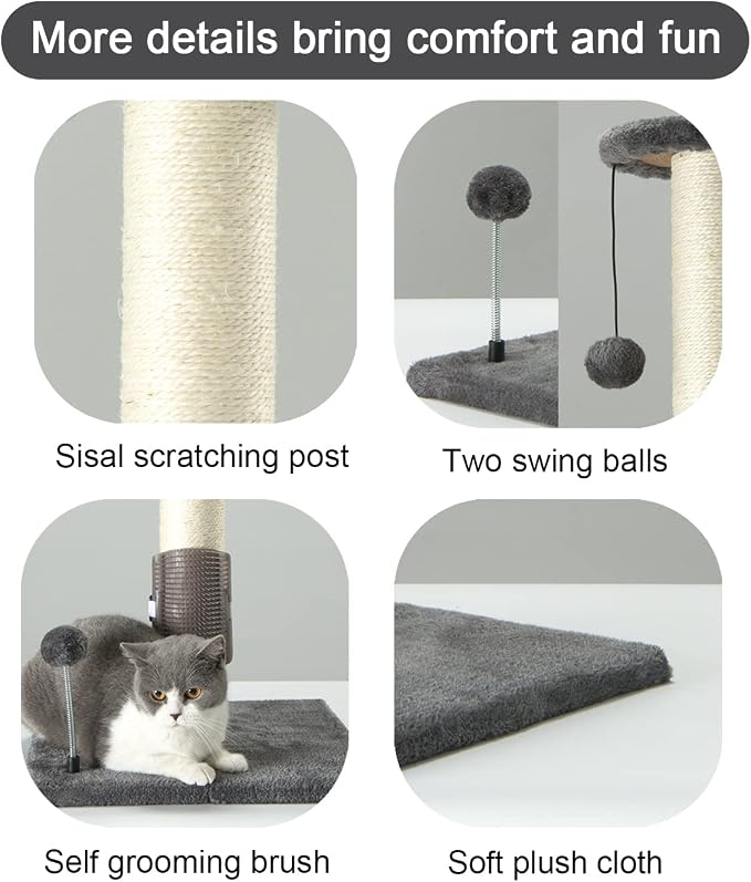 PEEKAB 32" Tall Cat Scratching Post Sisal Scratch Posts, - Image 2