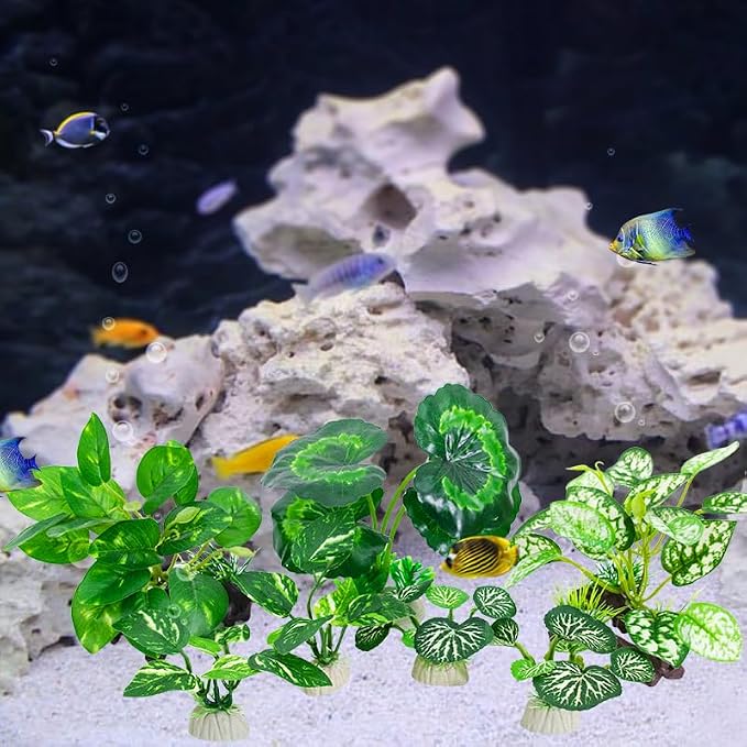 Betta Fish Tank Accessories 7 Pack Silk Aquarium Plants Decoration Artificial - Image 2