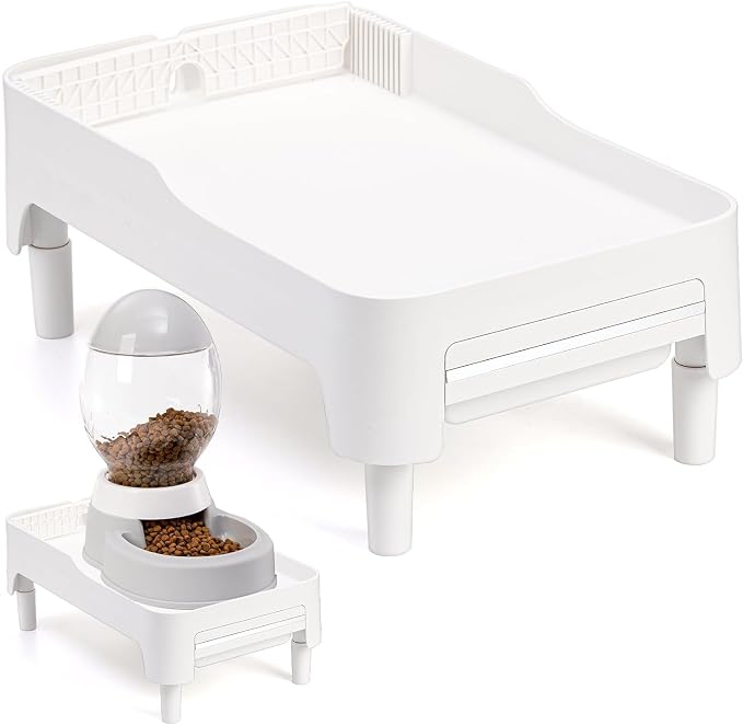 YOUEON Raised Pet Feeder Stand for Cats and Dogs Neck Health, Adjustable Height by YOUEON