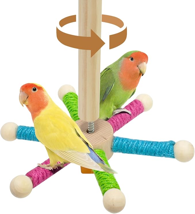 Bird Perch Toy for Cage, Spinning Windmill Bird Perch Toy, 360° Rotating - Image 8