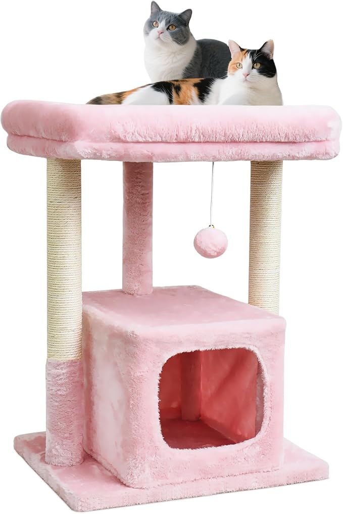 SYANDLVY Small Cat Tree for Indoor Cats Large Adult, Modern House by SYANDLVY