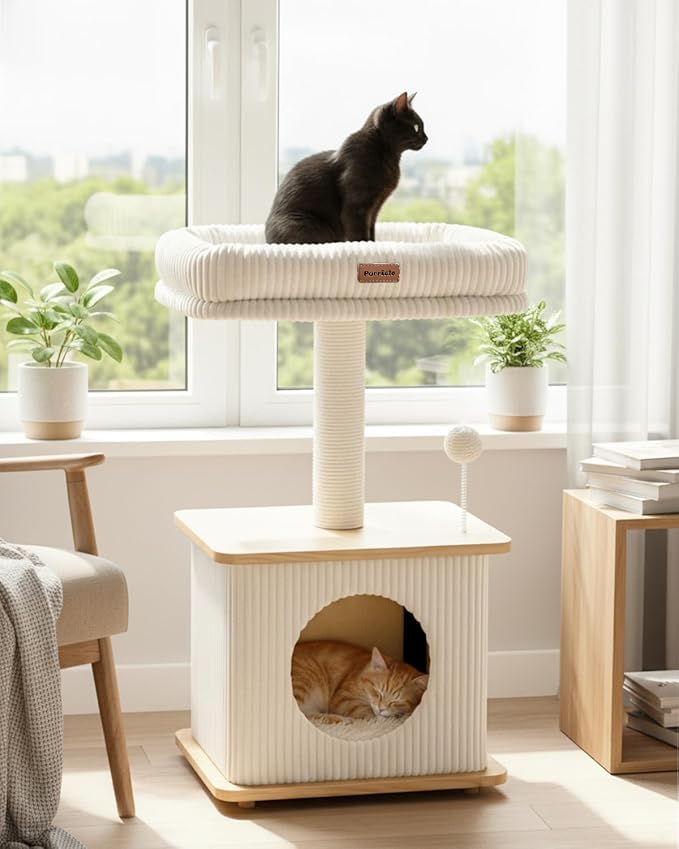 Modern Cat Tree for Indoor Cats, Nordic Loft Style, Cat Tower for Kitten by Purrlato