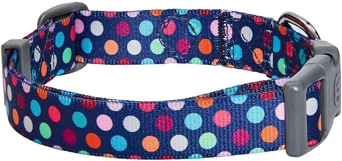 Blueberry Pet Essentials Rainbow Polka Dots Adjustable Dog Collar, Neck - Image 4